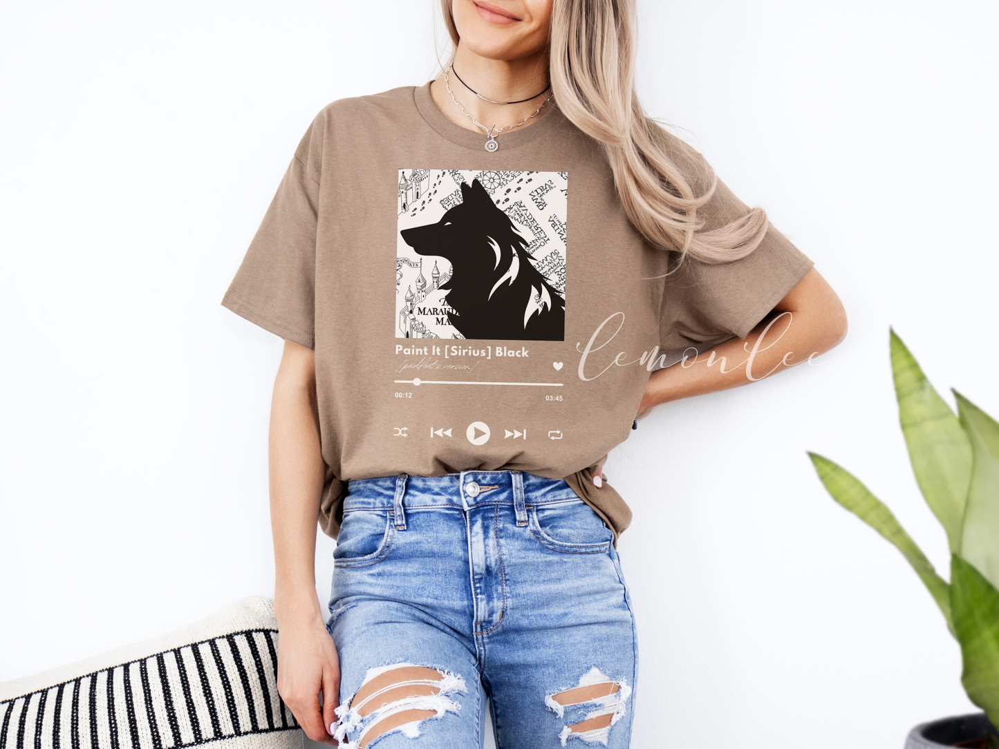 T-shirt ras du cou noir Paint It Sirius