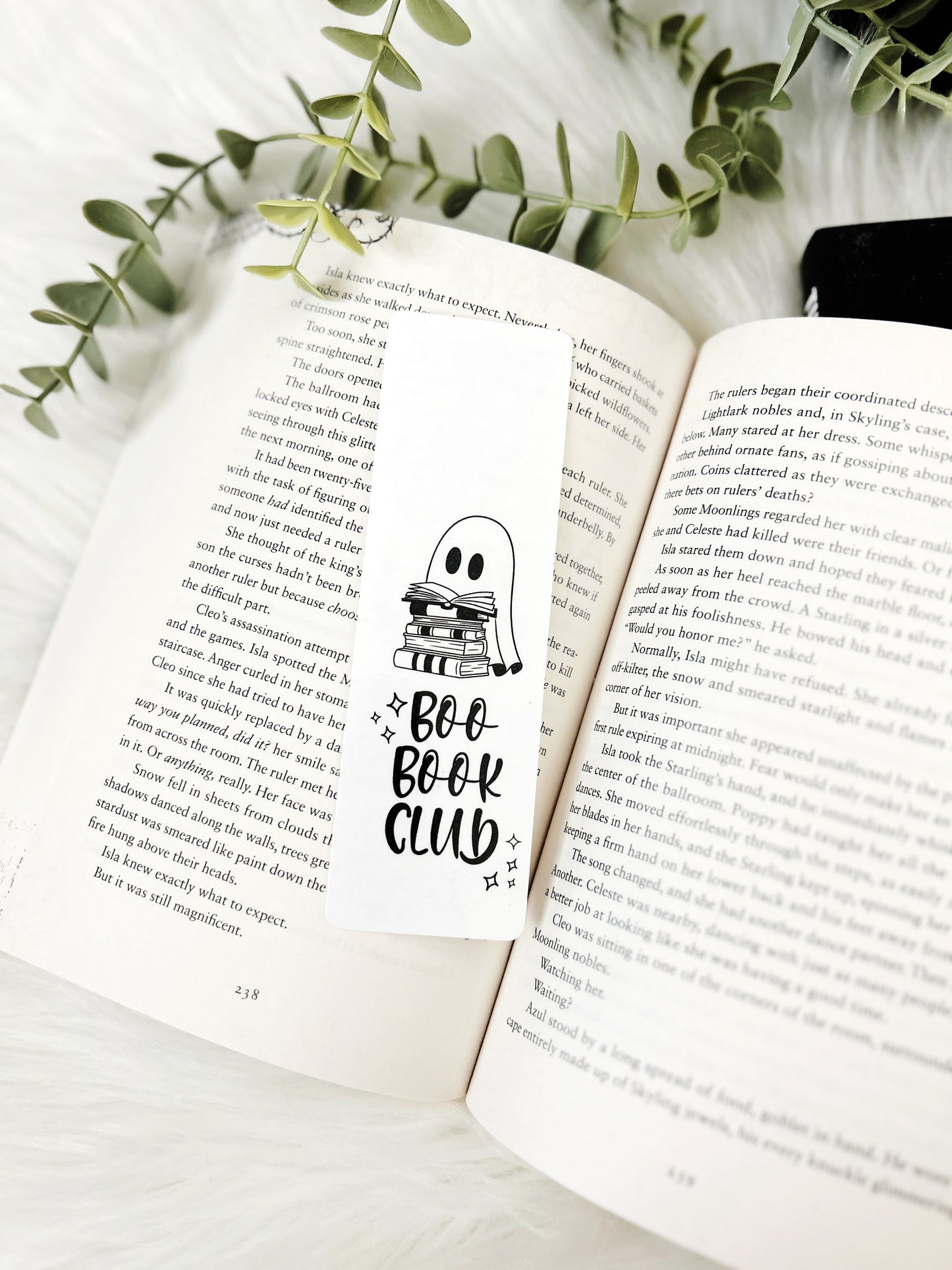 Boo Book Club Double Sided Ghosts Bookmark - White or Black Options Available!