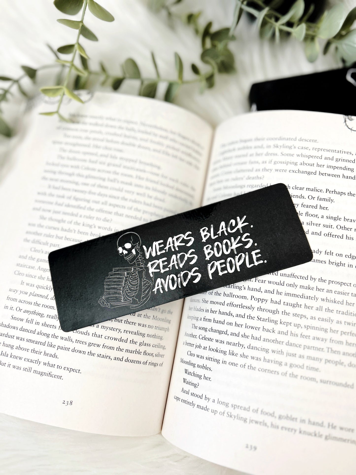 Wears Black Skeleton Bookmark