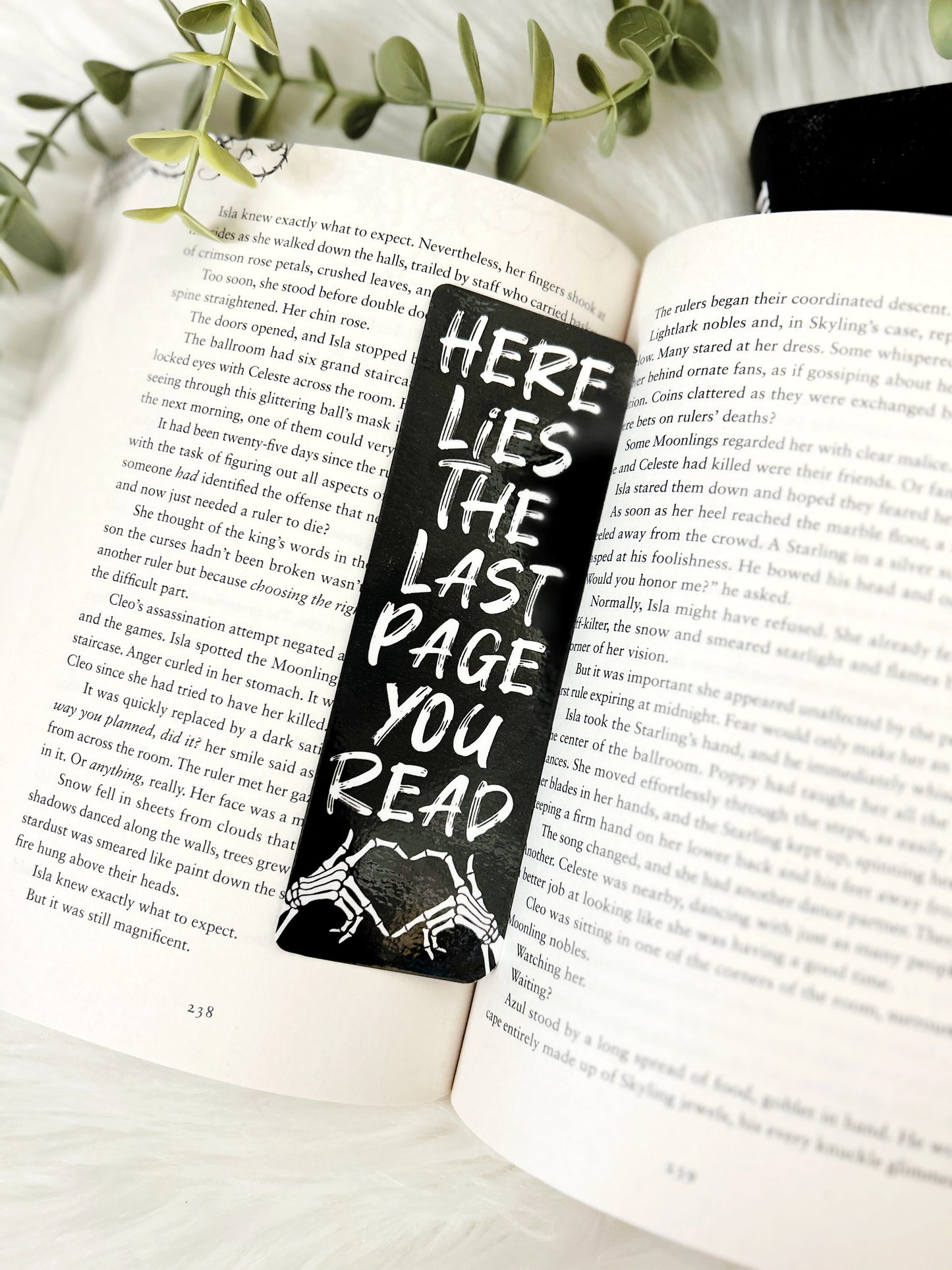 Here Lies The Last Page Bookmark - White or Black Options Available!