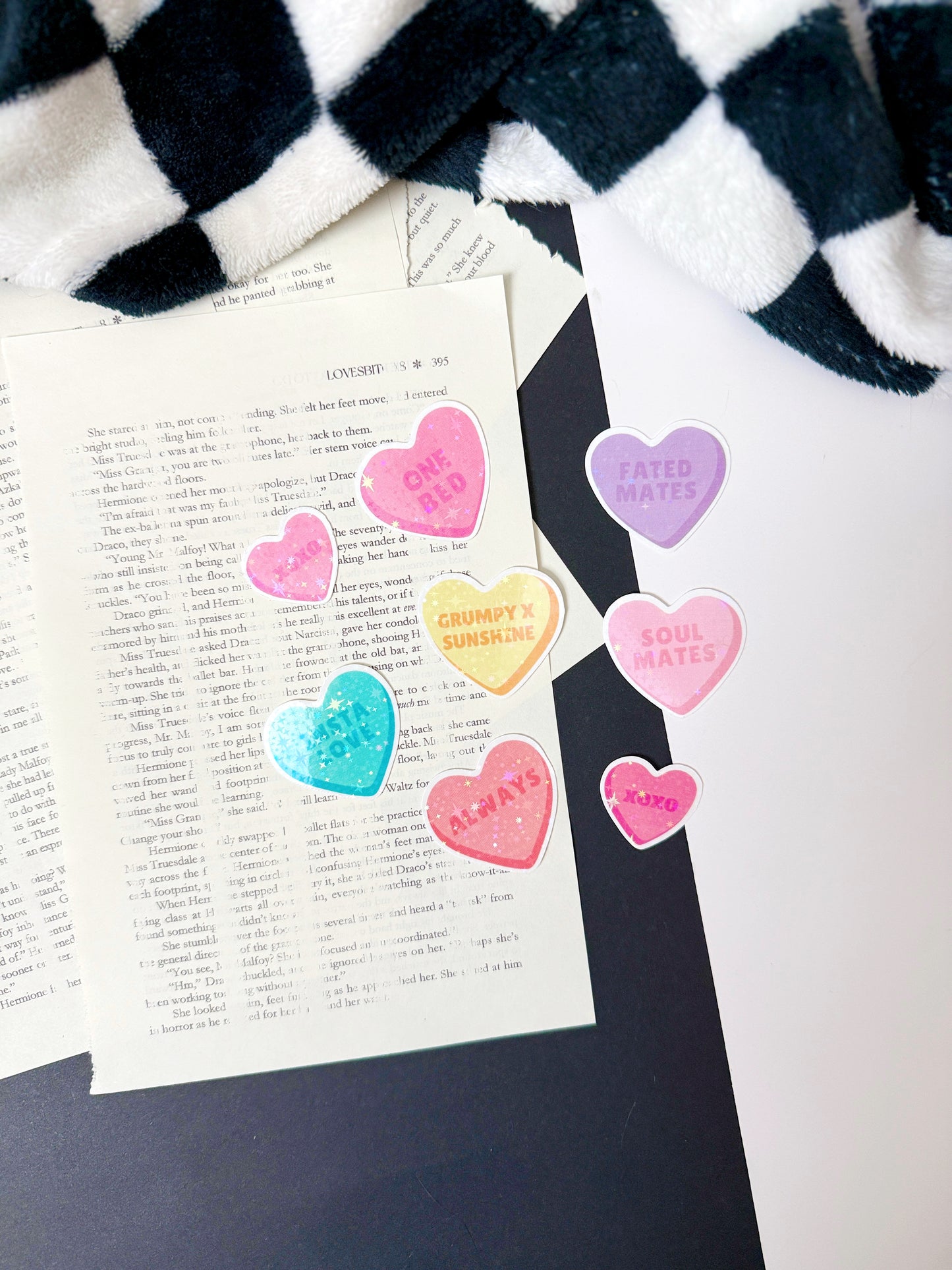 Candy Heart Book Tropes Sticker Pack #1