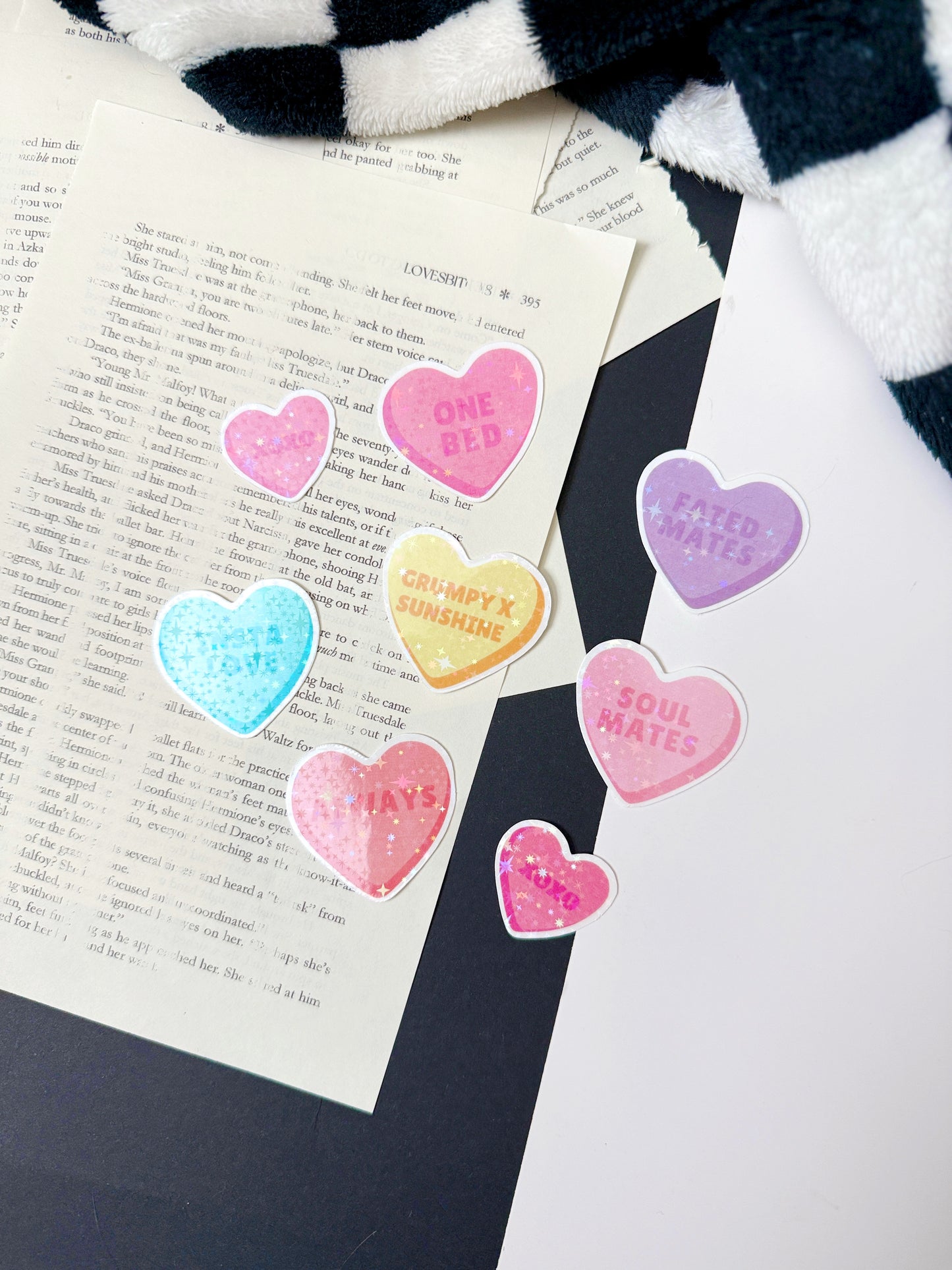 Candy Heart Book Tropes Sticker Pack #1