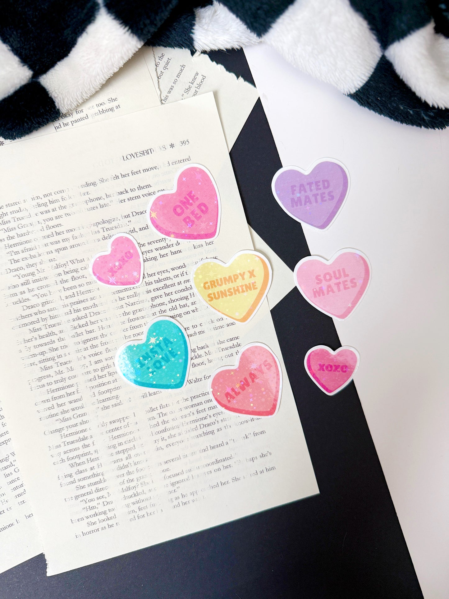 Candy Heart Book Tropes Sticker Pack #1