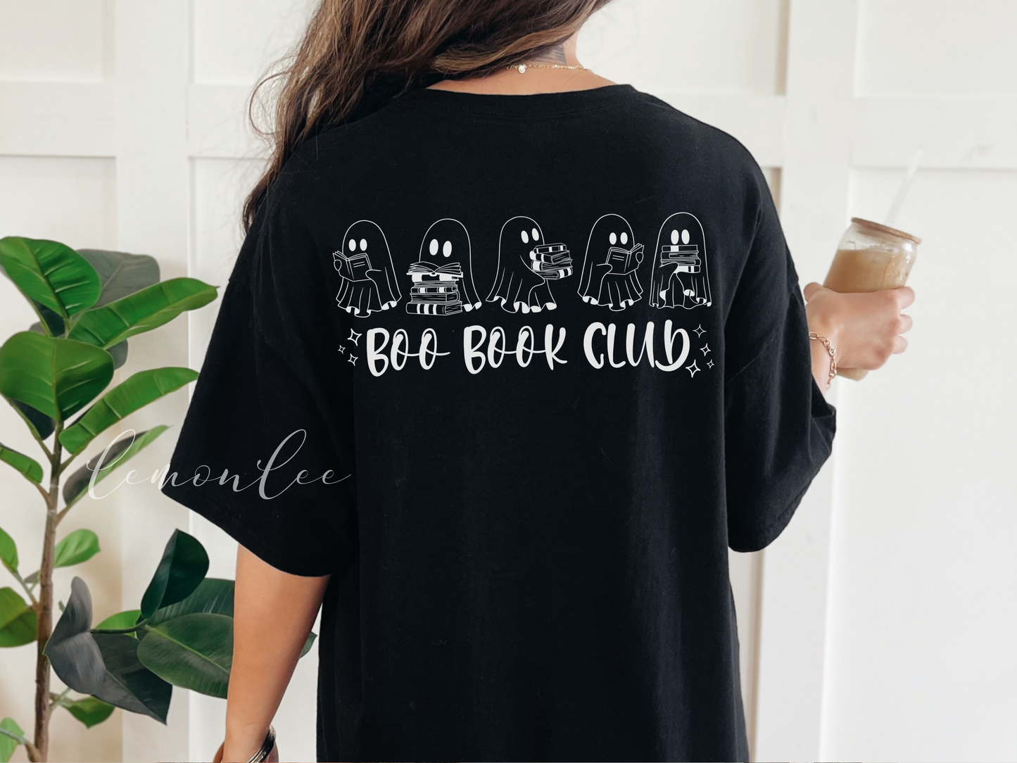 T-shirt ras du cou Boo Book Club - Noir