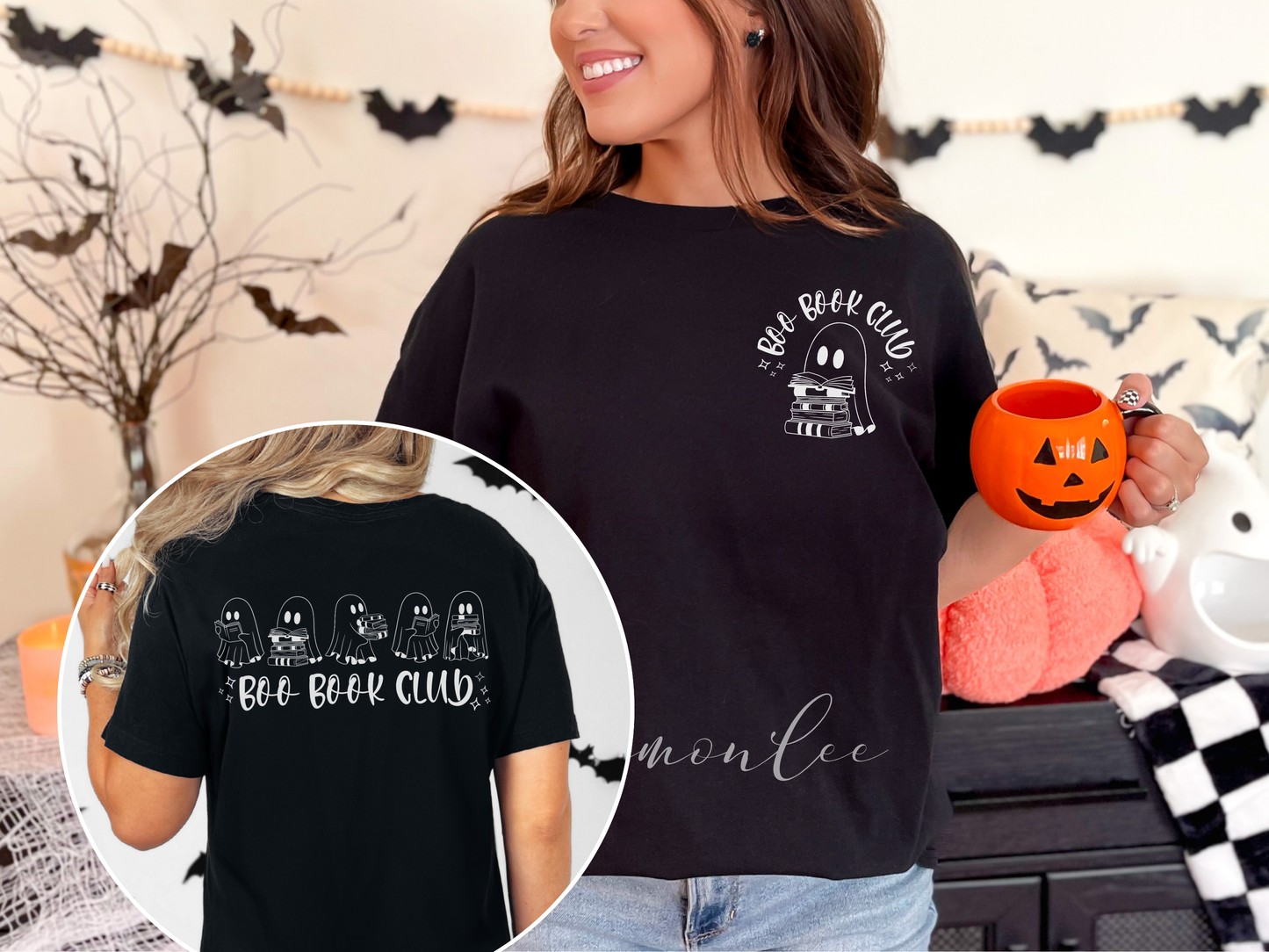 T-shirt ras du cou Boo Book Club - Noir